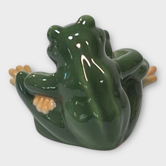Frog Mom And Child Daughter Son Ganz Porcelain Signed 3.5in - Picture 3 of 5